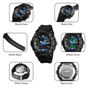 4 SKMEI Men Sport Watch Fashion Analog Digital Dual Display 5Bar Waterproof Luminous Multi Function Watches montre