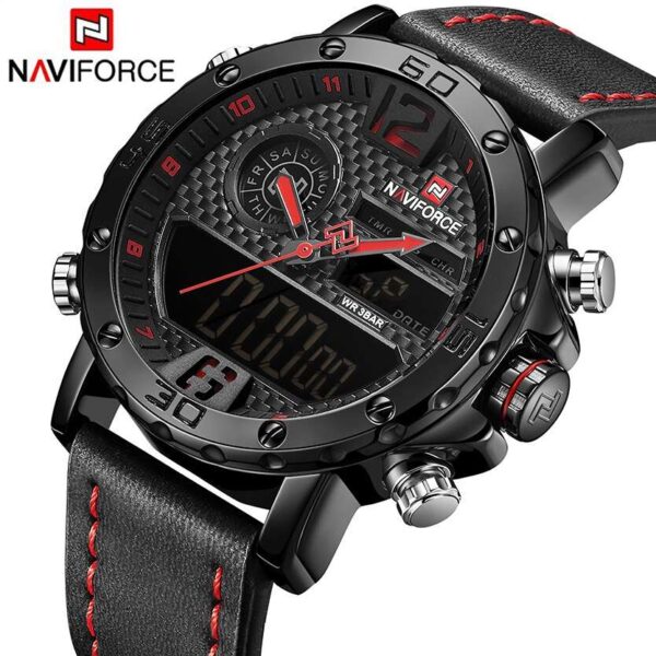 NAVIFORCE 9134 Mens Watches Top Brand Luxury Causal Waterproof Quartz Watch Leather Military Wrist watch relogio