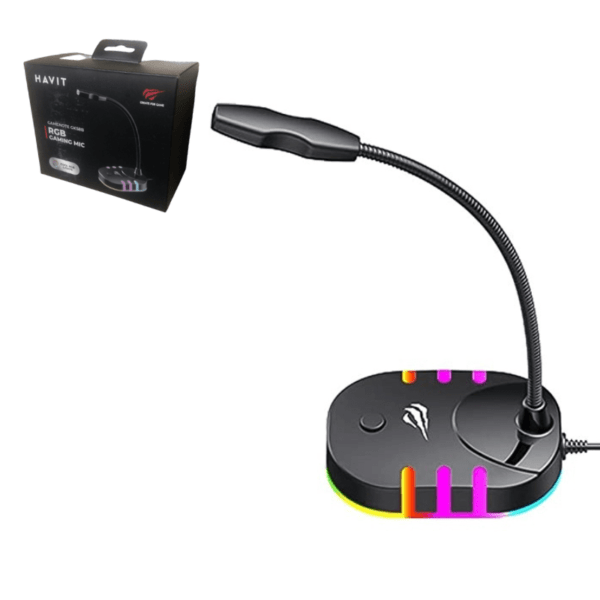 ميكروفون هافيت GK58B USB2.0 RGB إضاءة RGB متعدد الاتجاهات - Image 6