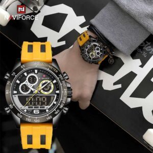 NAVIFORCE Fashion Sport Men s Watch Digital Chronograph Alarm Clock Silicone Strap Waterproof Luminous Quartz Wristwatches