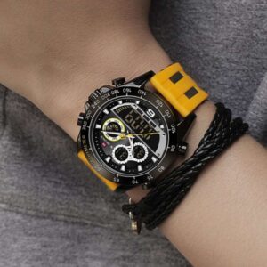 Top NAVIFORCE 9188T Fashion Soft TPU LED Quartz Watches Waterproof Dual Time Display Clock Wrist Watch e1685386169674