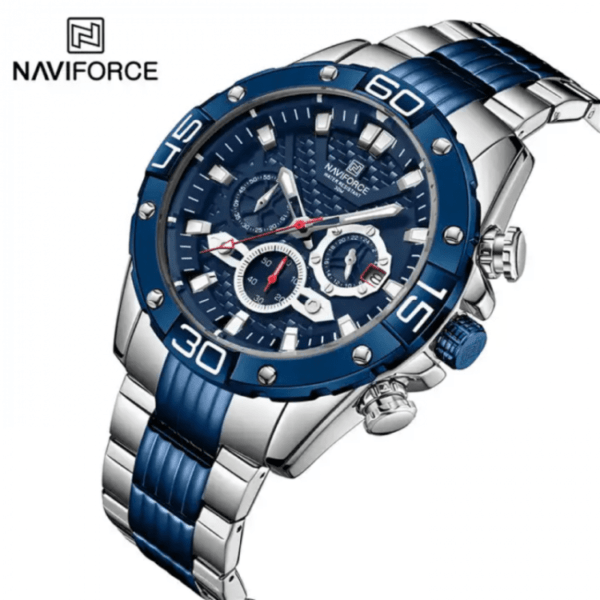 8019 NAVIFORCE  ساعة كوارتز كلاسيكية أصلية أنالوج كرونوغراف مقاوم للماء - Image 3