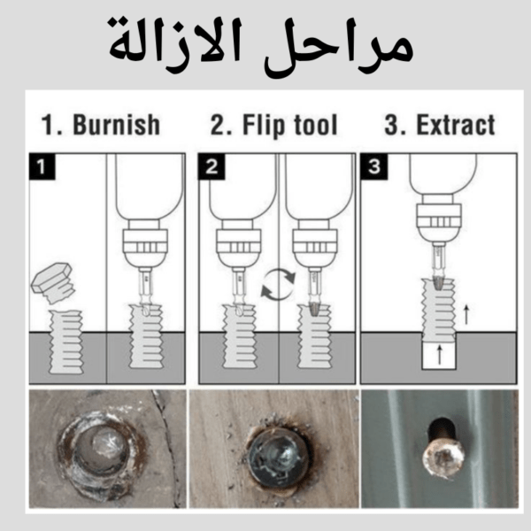 مجموعة أدوات إزالة البراغي التالفة، او المقطوعة بسهولة.. (12 قطع) - Image 3