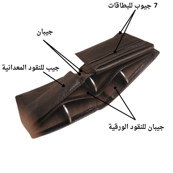 محفظة وثائق جلدية ثلاثية الطي  ب12 جيب جيبية - Image 9