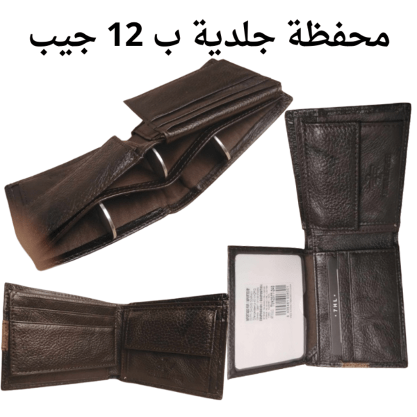 محفظة وثائق جلدية ثلاثية الطي  ب12 جيب جيبية - Image 5