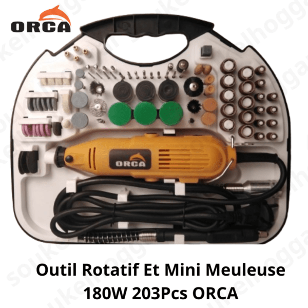 Outil Rotatif Et Mini Meuleuse 180W 203Pcs ORCA - Image 3