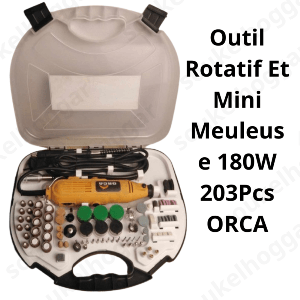 Outil Rotatif Et Mini Meuleuse 180W 203Pcs ORCA - Image 2