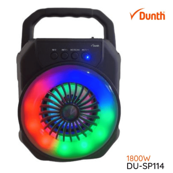 DUNTH SP114 RGB مكبر صوت بلوتوث - مدخل USB - قارئ بطاقة الذاكرة - مدخل AUX - راديو FM - بطارية قابلة للشحن DU-SP114 RG